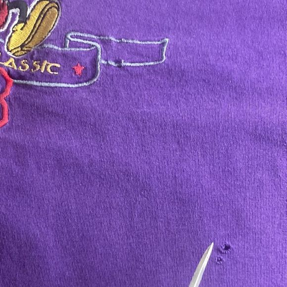 Vintage 1990s Mickey Mouse Disney Embroidered Purple American Classic Medium - Picture 4 of 12